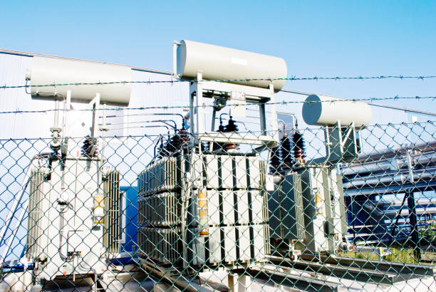 High Voltage Transformer Behind Barbed Wires